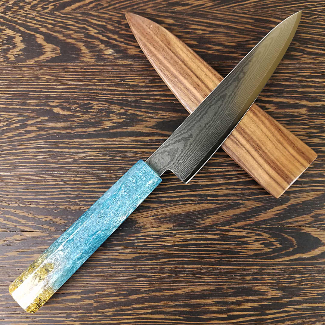 Poseidon&#39;s Crest - 6in (150mm) Damascus Petty Culinary Knife