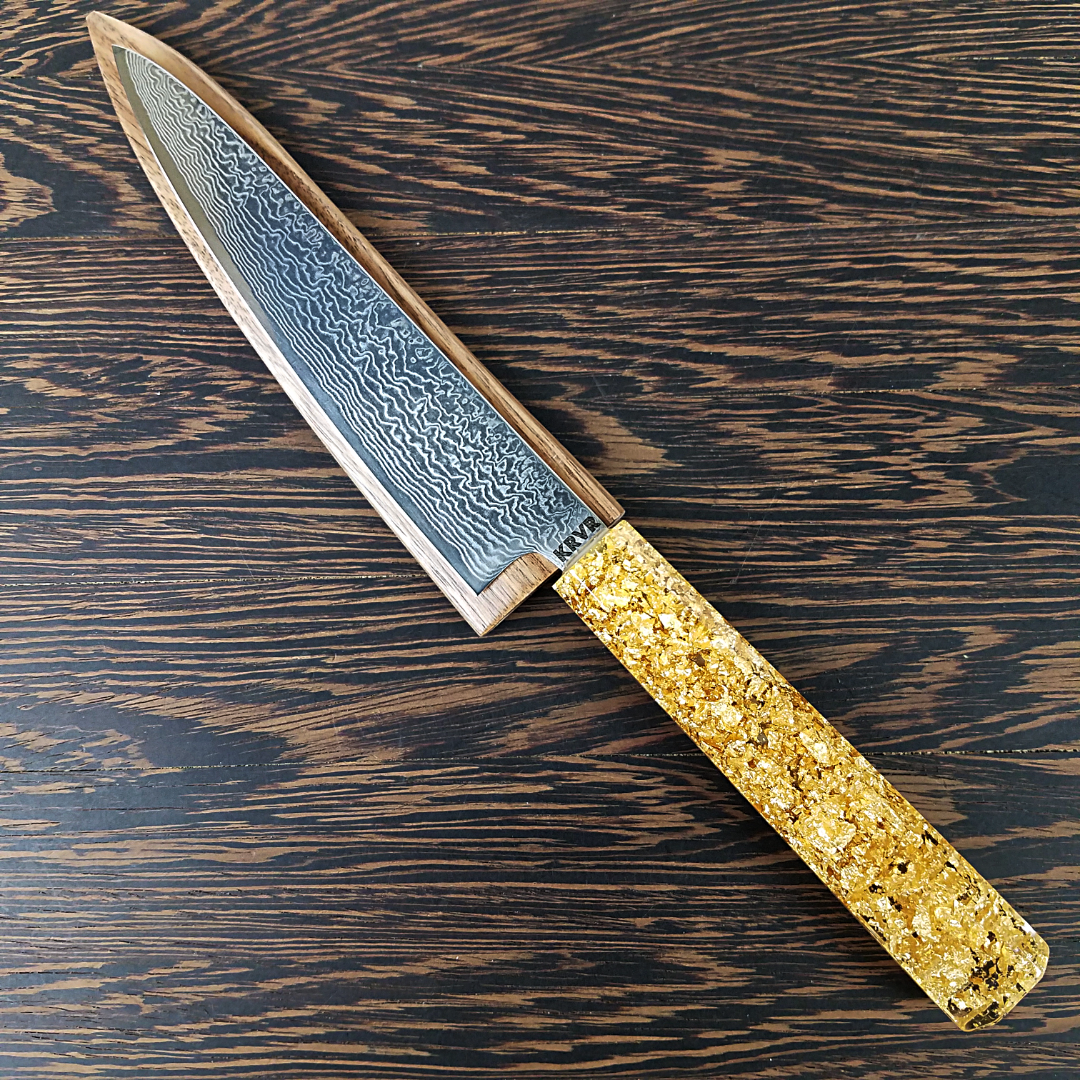 Golden Drop - 6in (150mm) Damascus Petty Culinary Knife