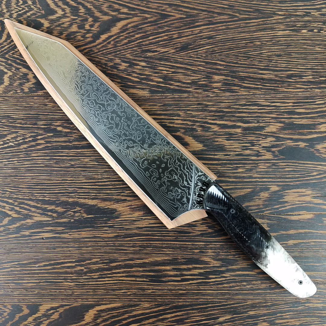 Dark Crystal - 10in (254mm) Damascus Gyuto - Raindrop - Wavy Handle