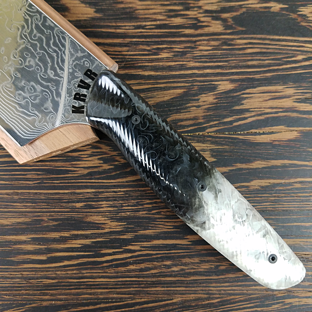 Dark Crystal - 10in (254mm) Damascus Gyuto - Raindrop - Wavy Handle