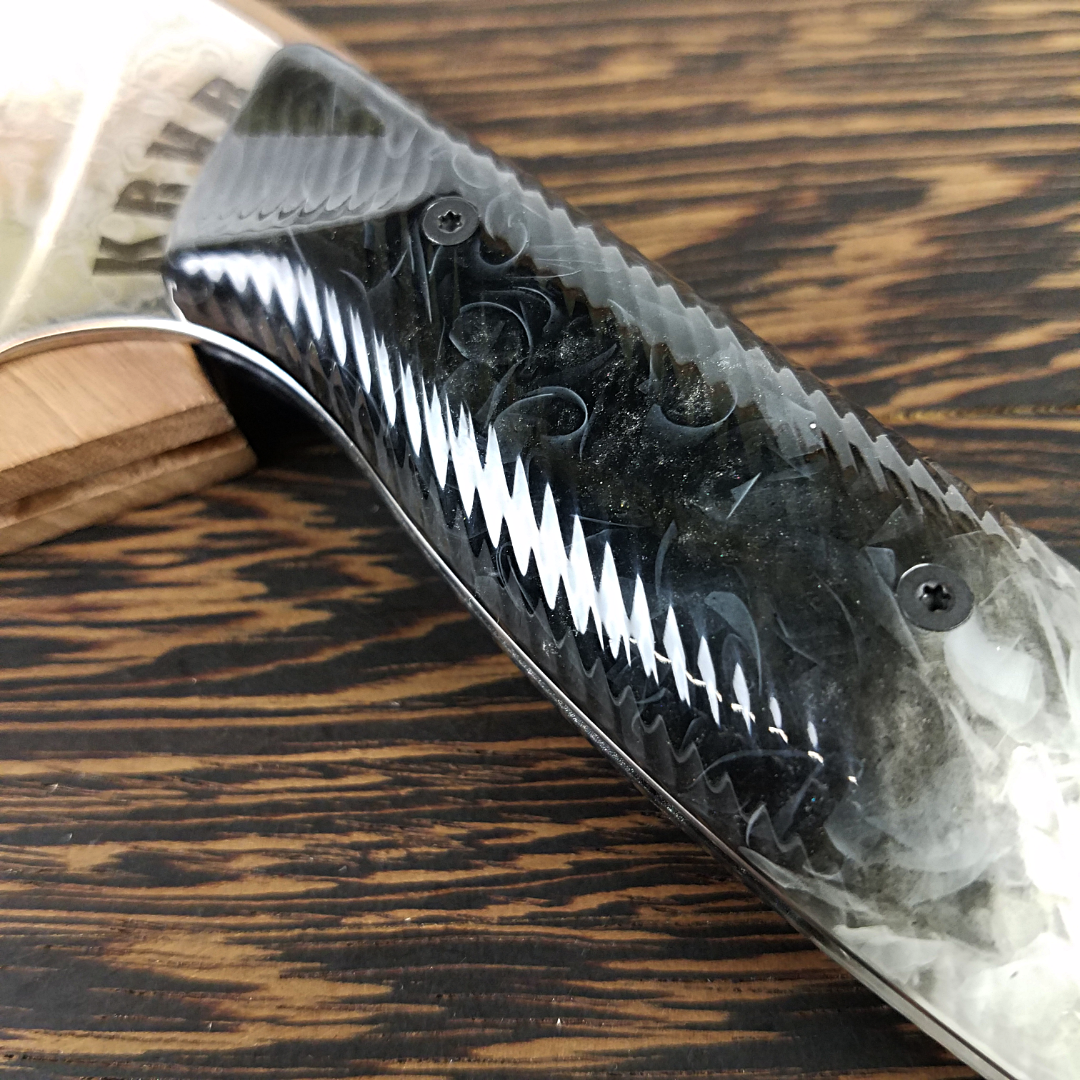 Dark Crystal - 10in (254mm) Damascus Gyuto - Raindrop - Wavy Handle