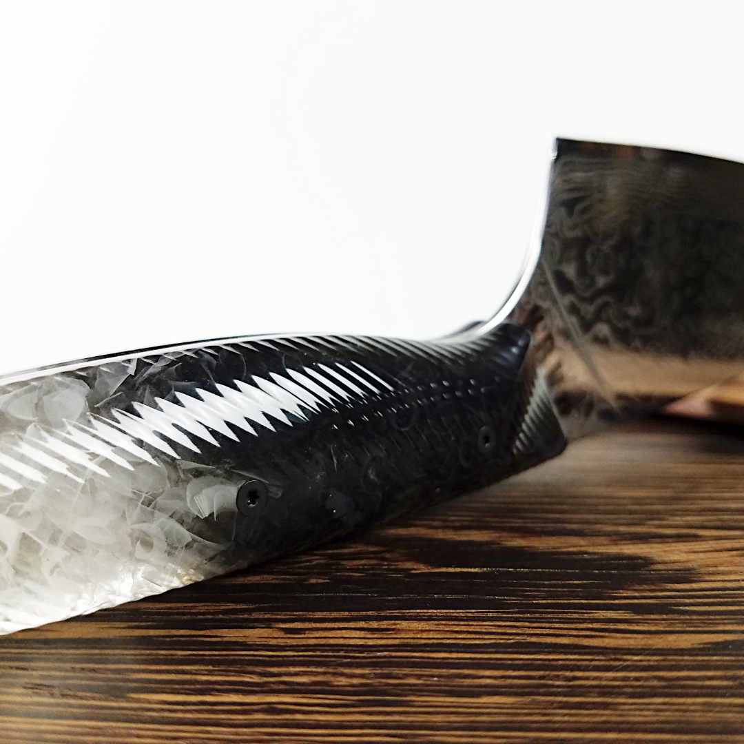 Dark Crystal - 10in (254mm) Damascus Gyuto - Raindrop - Wavy Handle