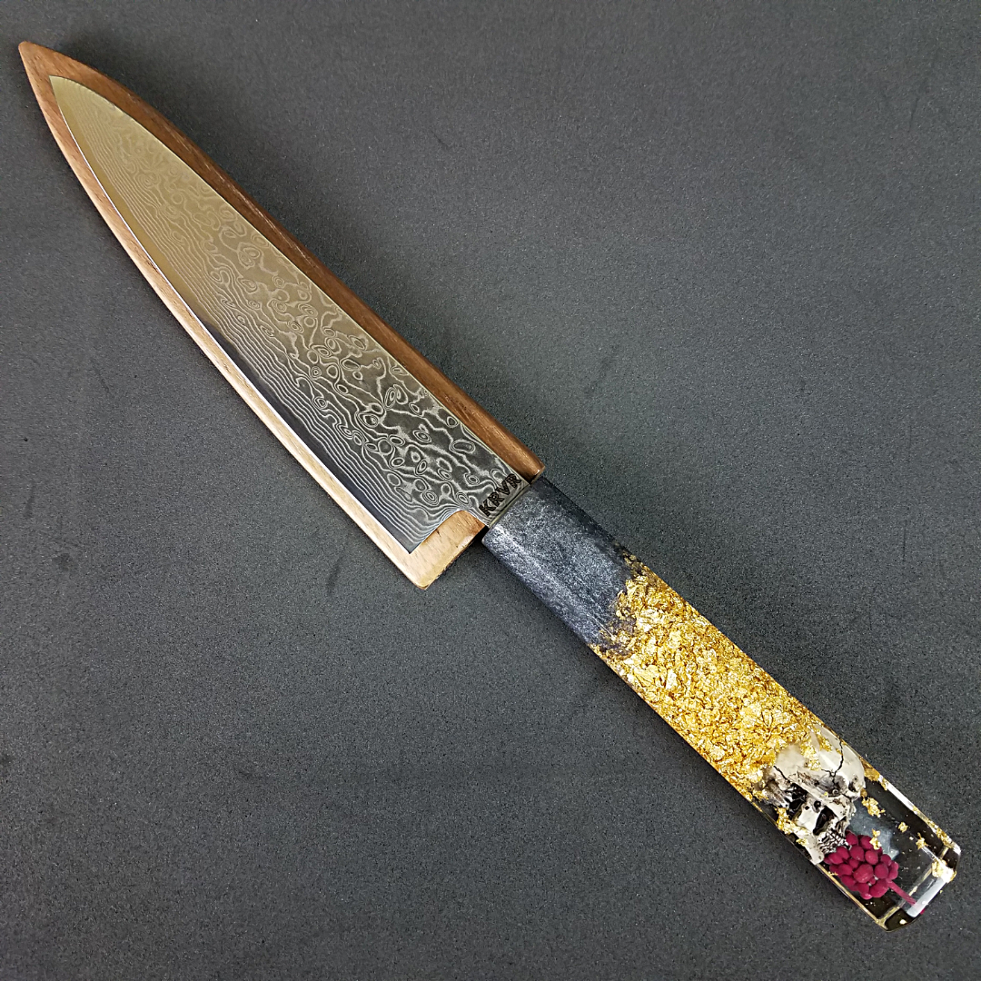 Dead Decadence- 6in (150mm) Damascus Petty Culinary Knife