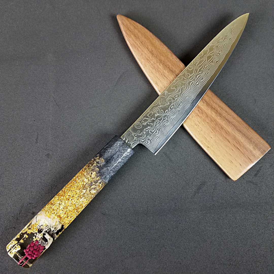 Dead Decadence- 6in (150mm) Damascus Petty Culinary Knife