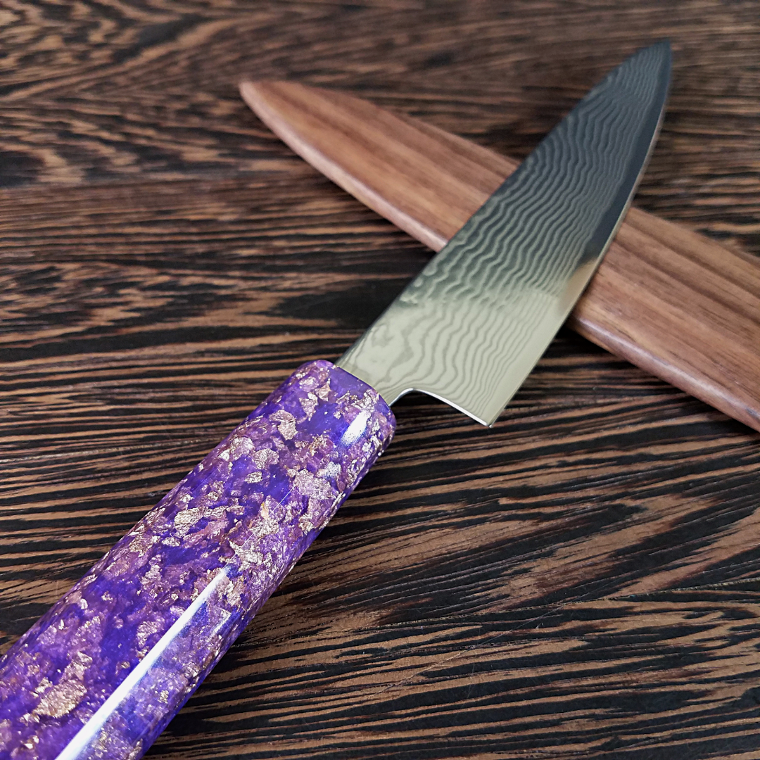 Purple Reign - 6in (150mm) Damascus Petty Culinary Knife
