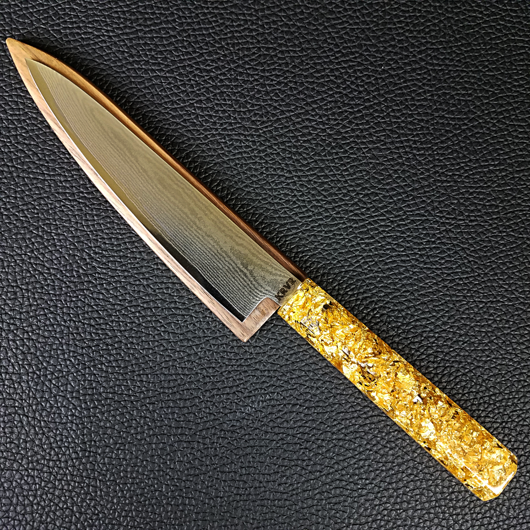 Gold Spike - 6in (150mm) Damascus Petty Culinary Knife