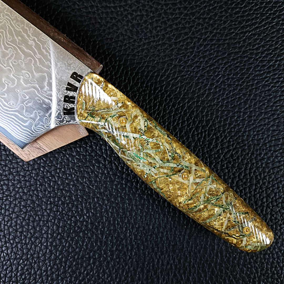 Fort Knox - 10in (254mm) Damascus Gyuto - Raindrop - Wavy Handle