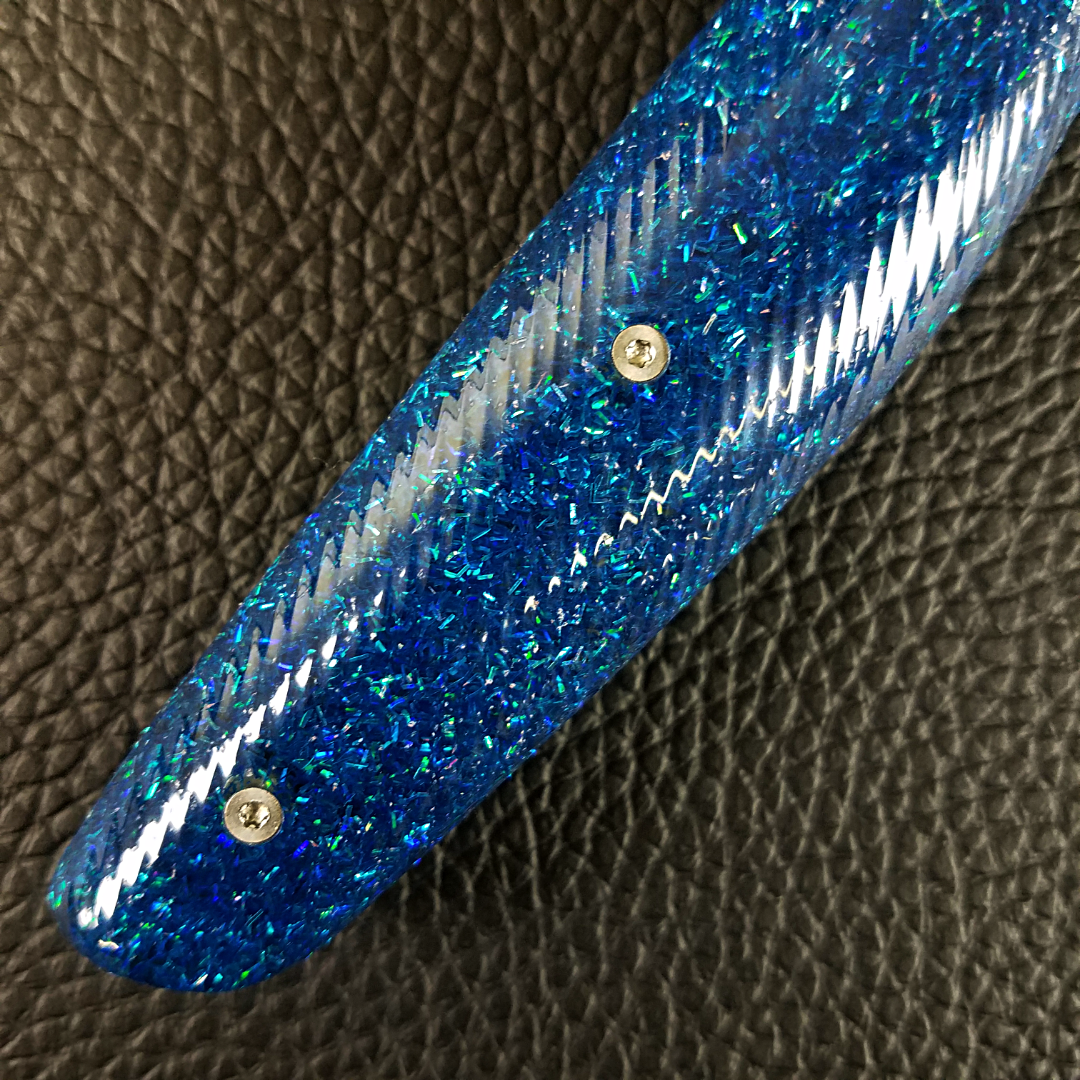 Blue Yonder - 10in (254mm) Damascus Gyuto - Raindrop - Wavy Handle