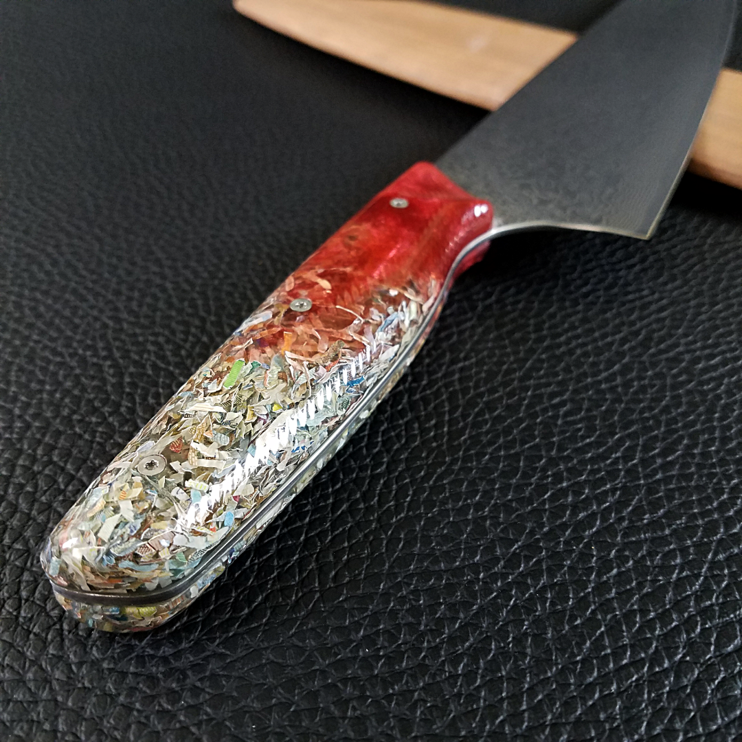 Blood Euro - 10in (254mm) Damascus Gyuto - Raindrop - Wavy Handle