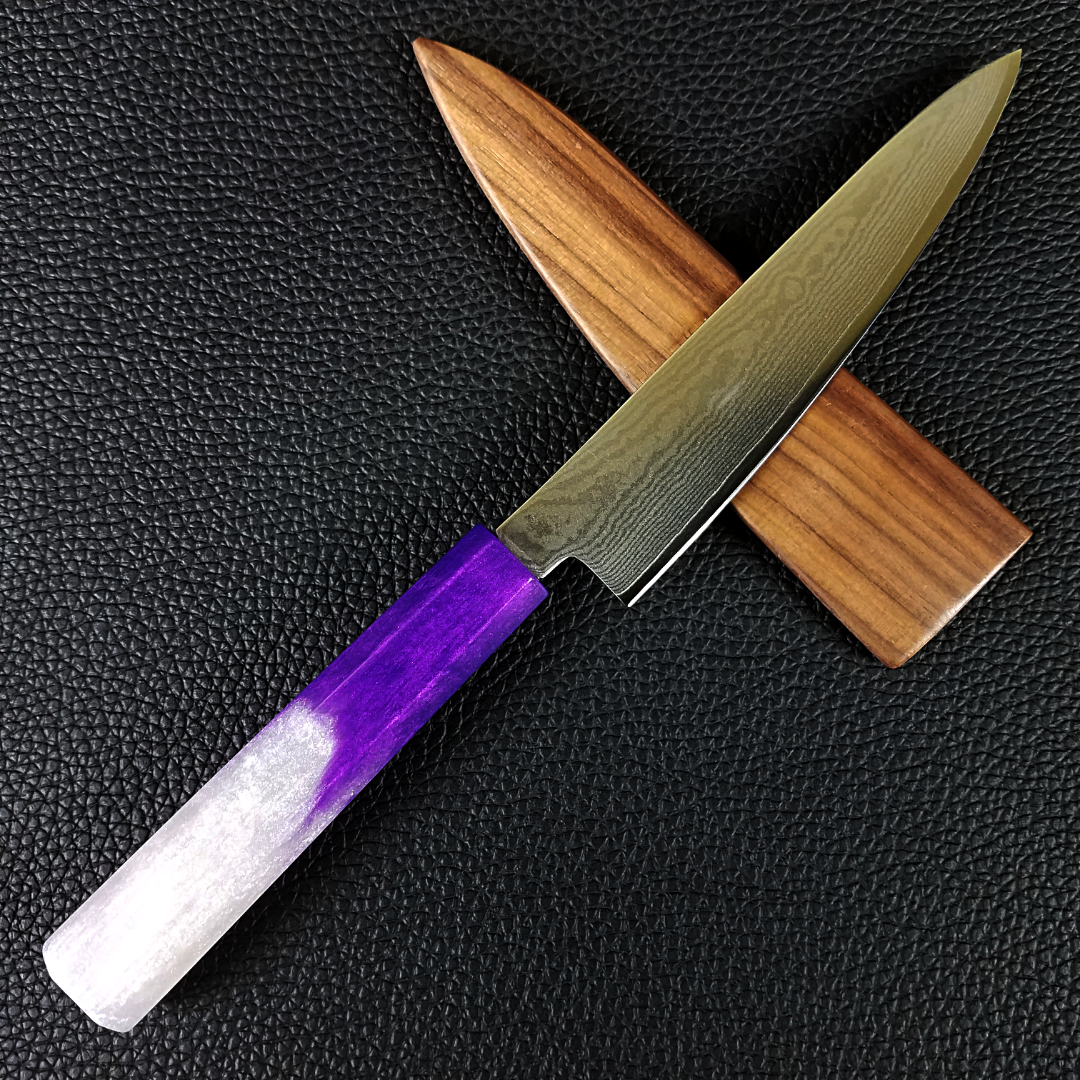 Indigo Snow - 6in (150mm) Damascus Petty Culinary Knife