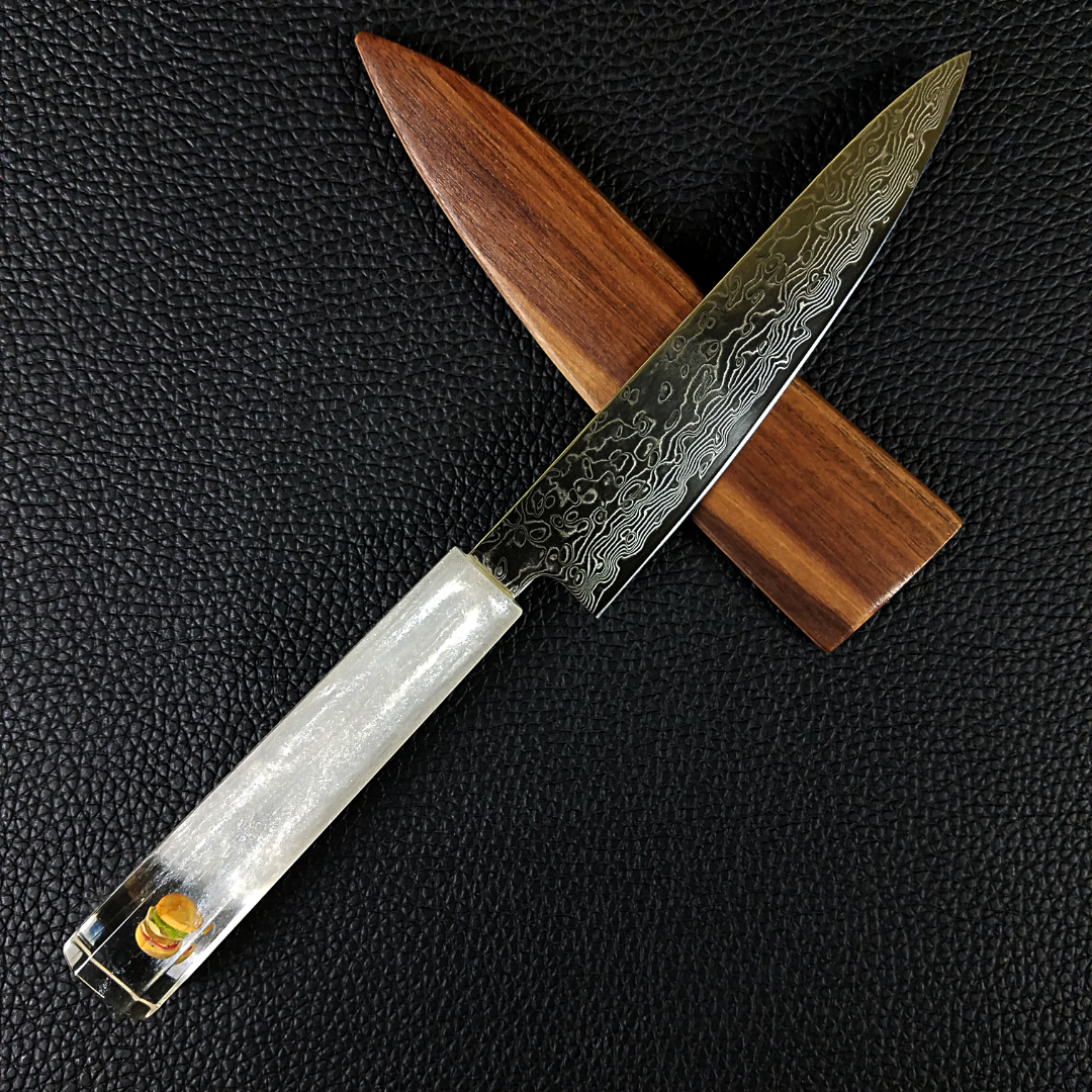 Snow Burger - 6in (150mm) Damascus Petty Culinary Knife