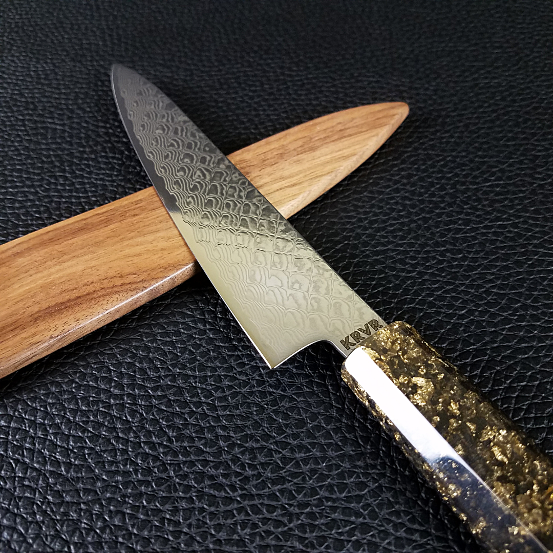 Black Gold - 6in (150mm) Damascus Petty Culinary Knife