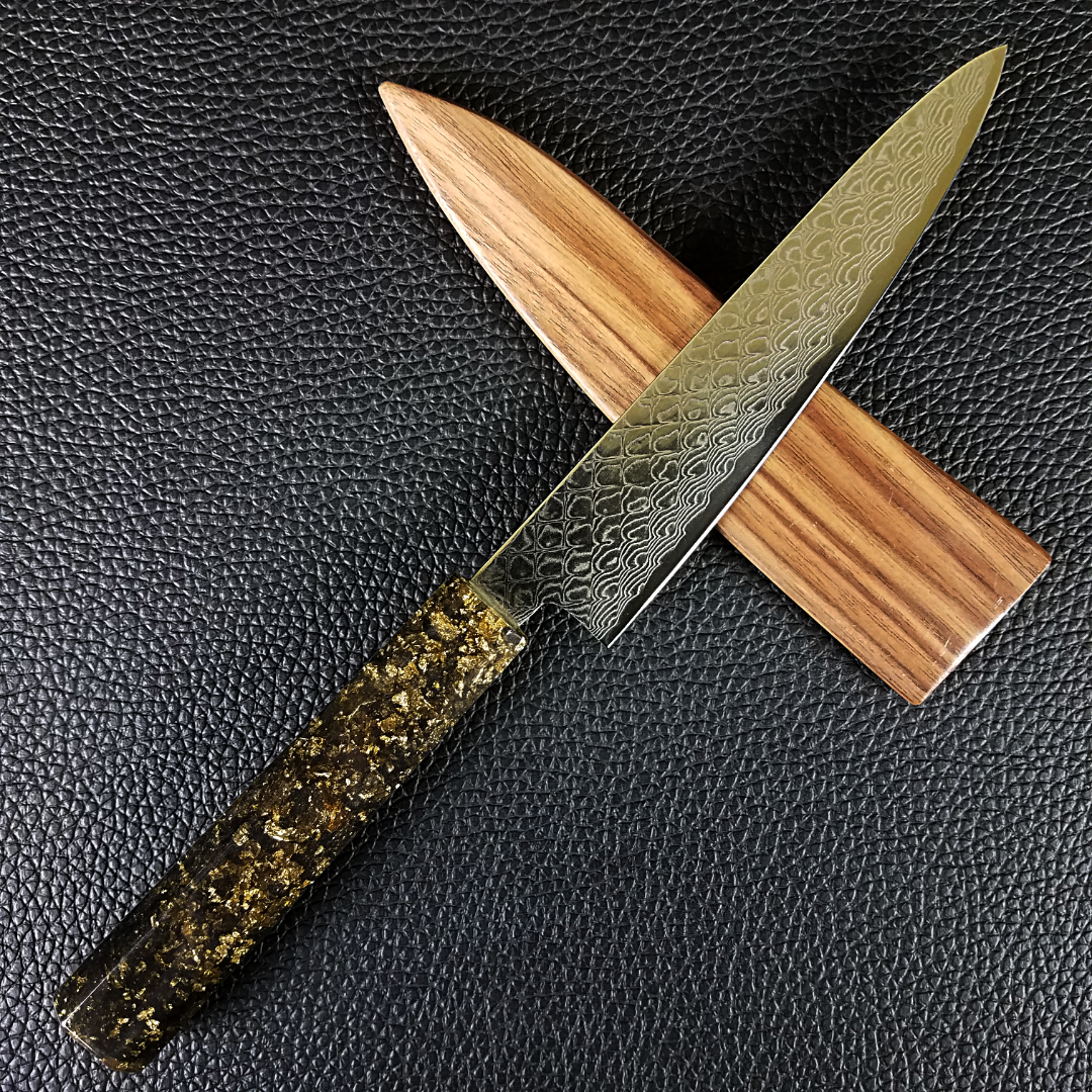 Black Gold - 6in (150mm) Damascus Petty Culinary Knife