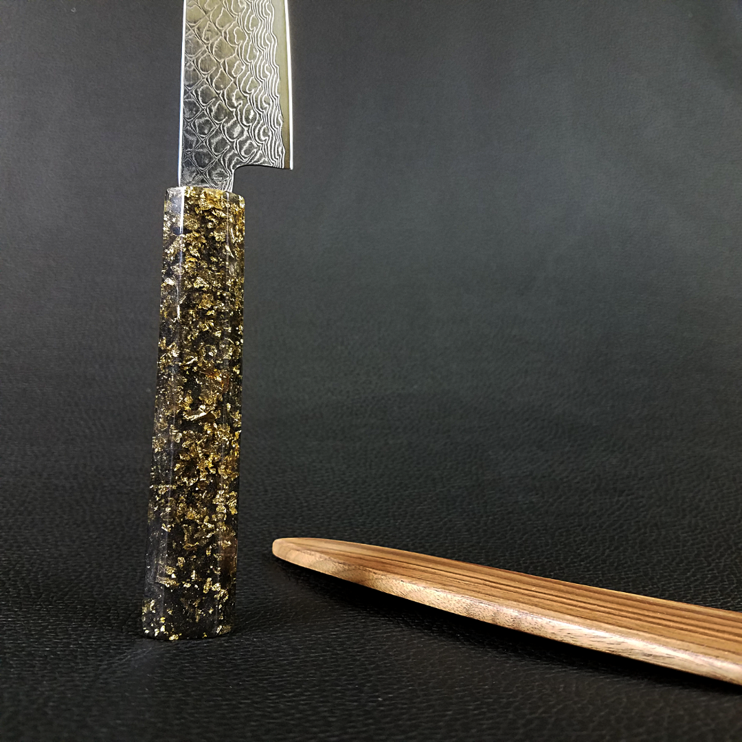 Black Gold - 6in (150mm) Damascus Petty Culinary Knife