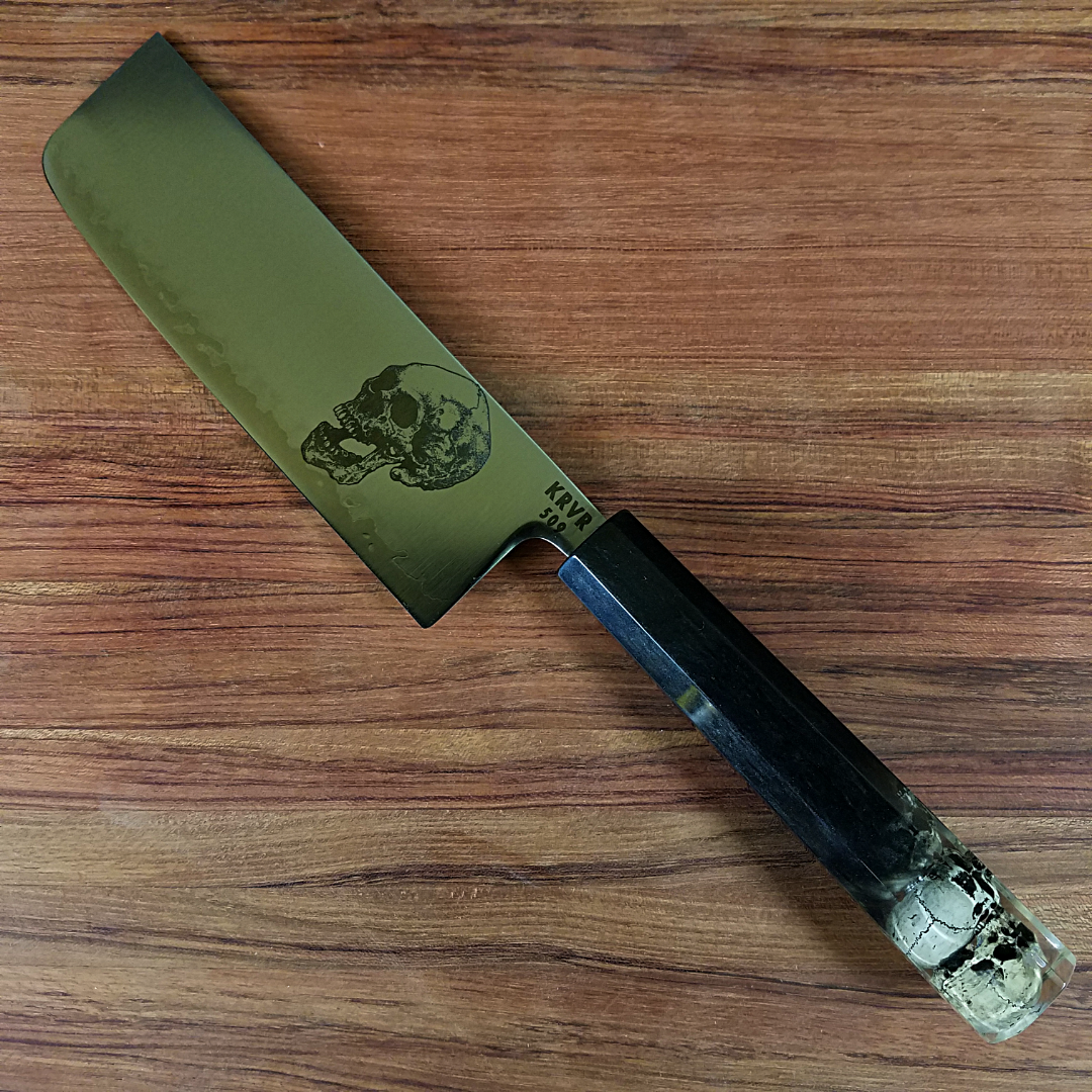 Zugaikotsu - 165mm San Mai Nakiri with Aogami Super Carbon Steel Core