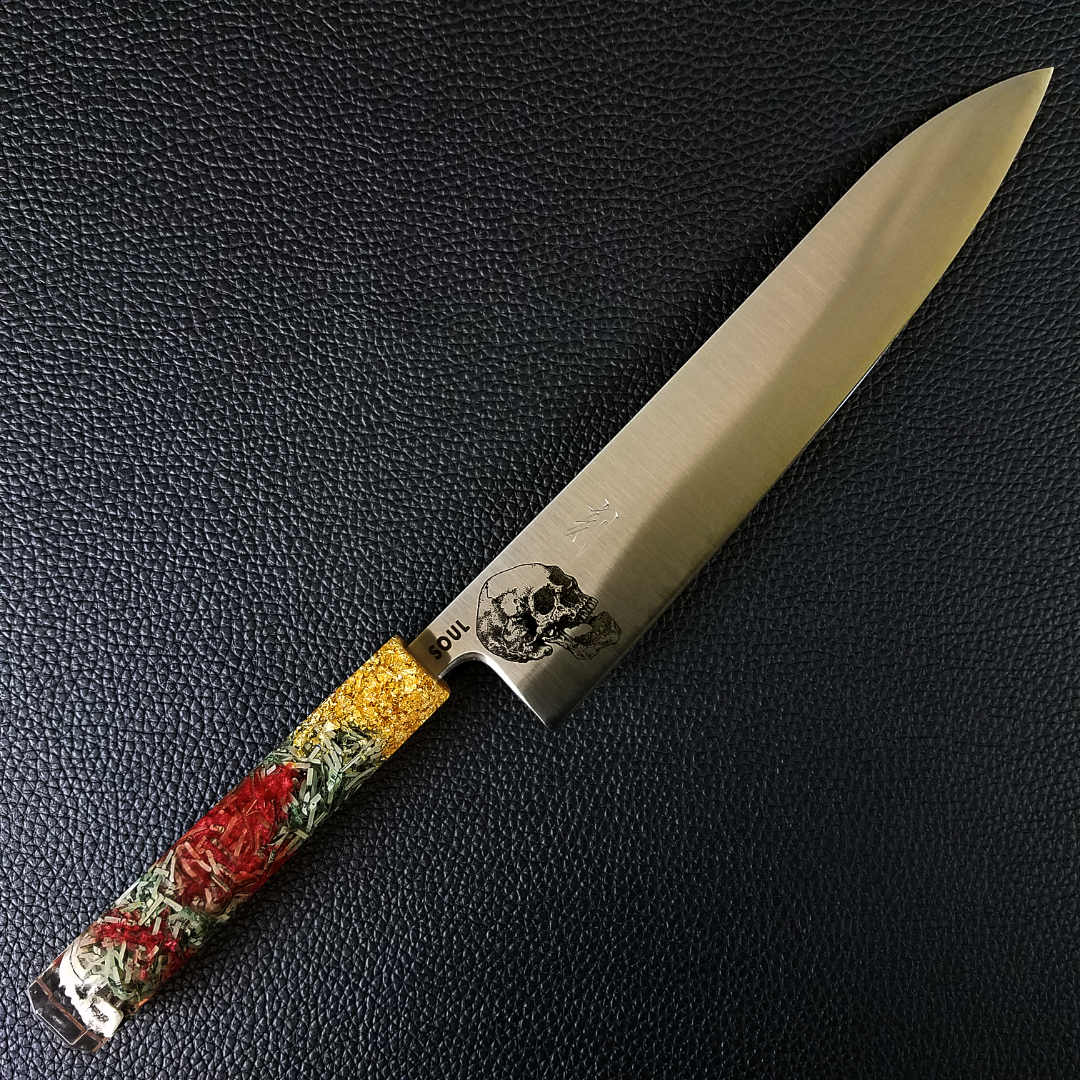 Beefcake - 240mm San Mai Gyuto knife with Aogami Super Carbon Steel Core