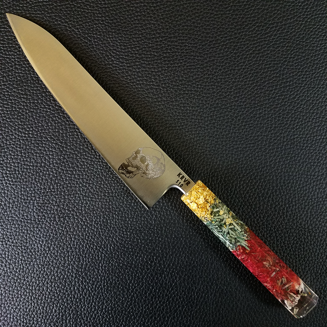 Beefcake - 210mm San Mai Gyuto knife with Aogami Super Carbon Steel Core