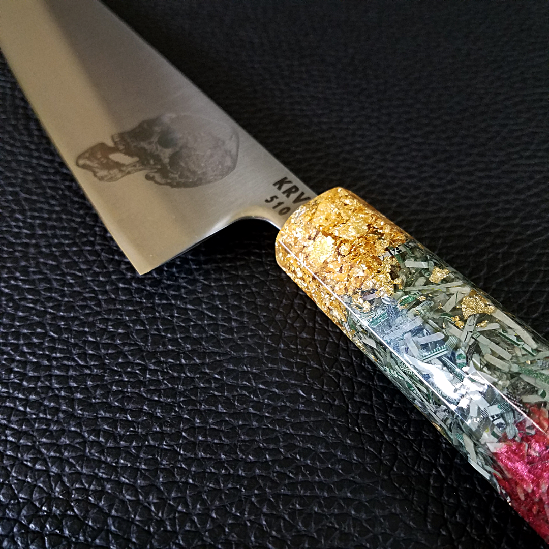 Beefcake - 210mm San Mai Gyuto knife with Aogami Super Carbon Steel Core