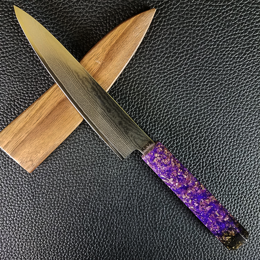 Fade 2 Black - 6in (150mm) Damascus Petty Culinary Knife