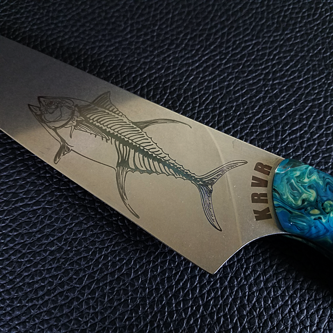 Ocean Master II: Sea Crest - 8in (203mm) Gyuto Chef Knife S35VN Stainless Steel