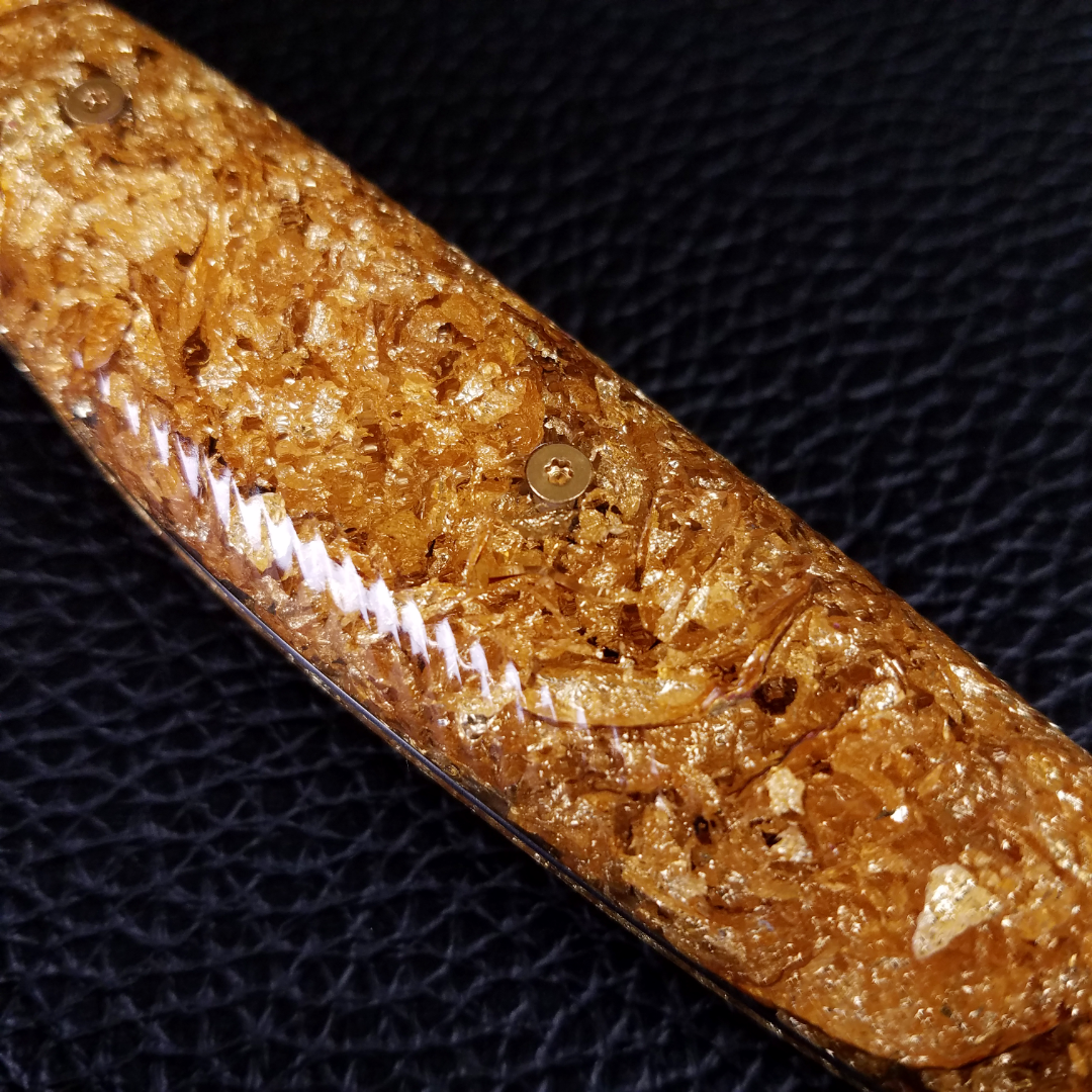 Goldfinger - 10in (254mm) Damascus Gyuto - Raindrop - Wavy Handle