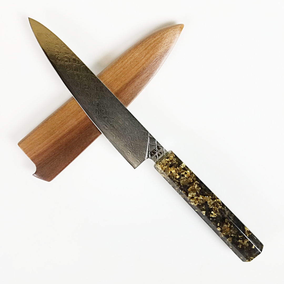 Black Gold - 6in (150mm) Damascus Petty Culinary Knife