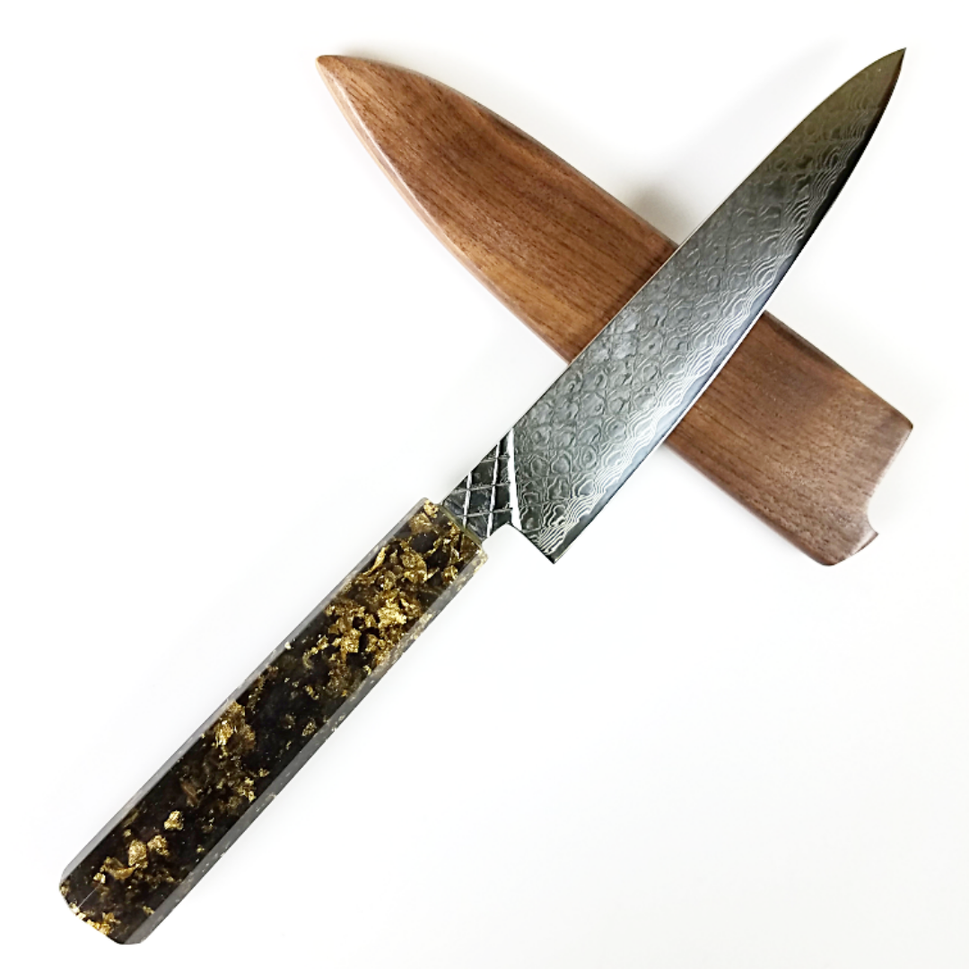 Black Gold - 6in (150mm) Damascus Petty Culinary Knife