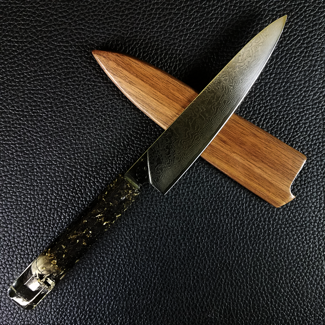 Dead Man&#39;s Chest - 6in (150mm) Damascus Petty Culinary Knife