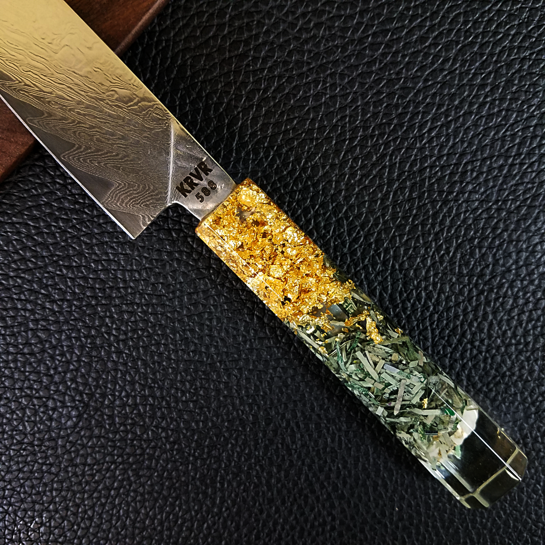 Skeleton King [Sunray] - 6in (150mm) Damascus Petty Culinary Knife