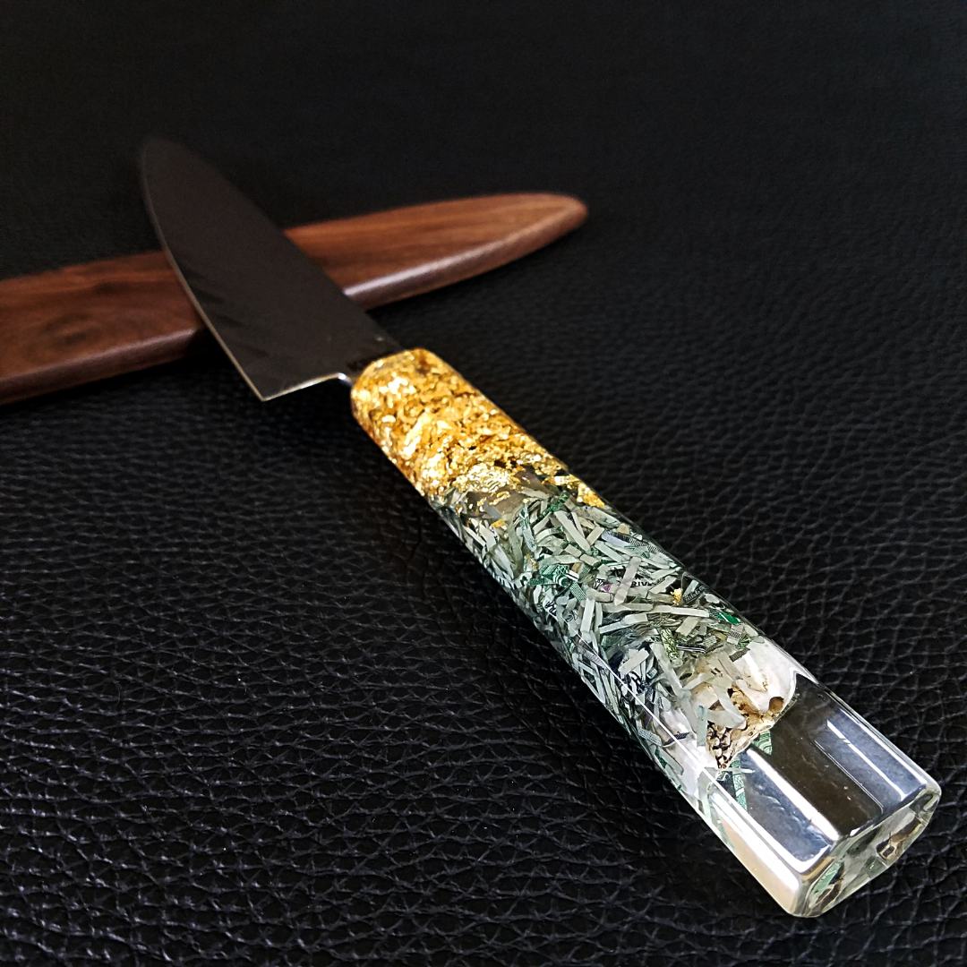 Skeleton King [Sunray] - 6in (150mm) Damascus Petty Culinary Knife