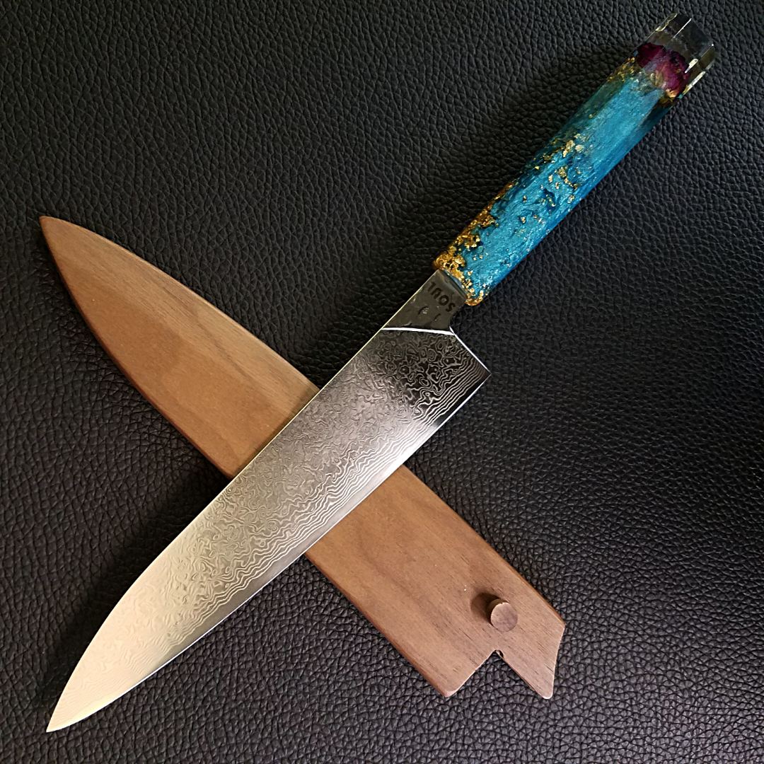 Eau de Rose - 210mm (8.25in) Damascus Gyuto Chef Knife