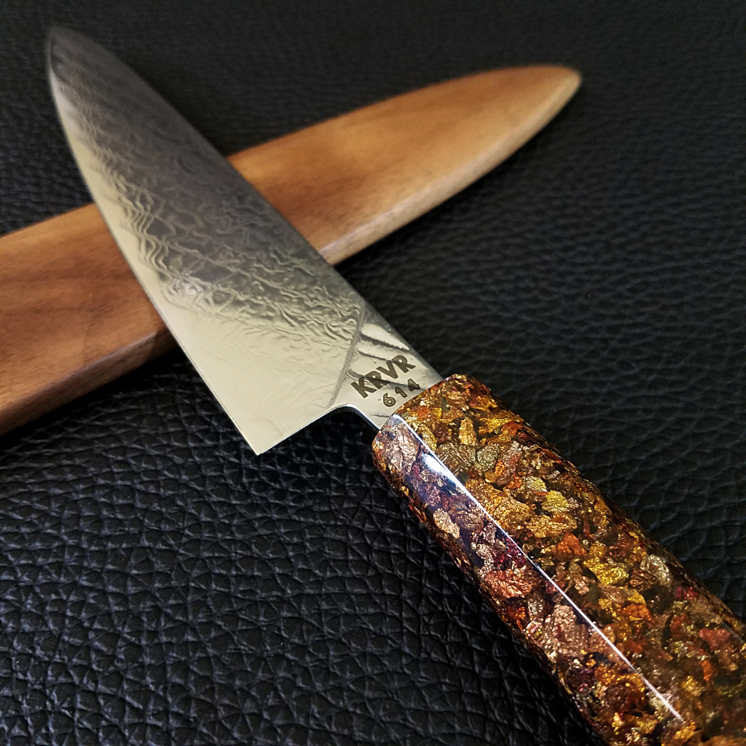 Maple Sunrays II - 6in (150mm) Damascus Petty Culinary Knife