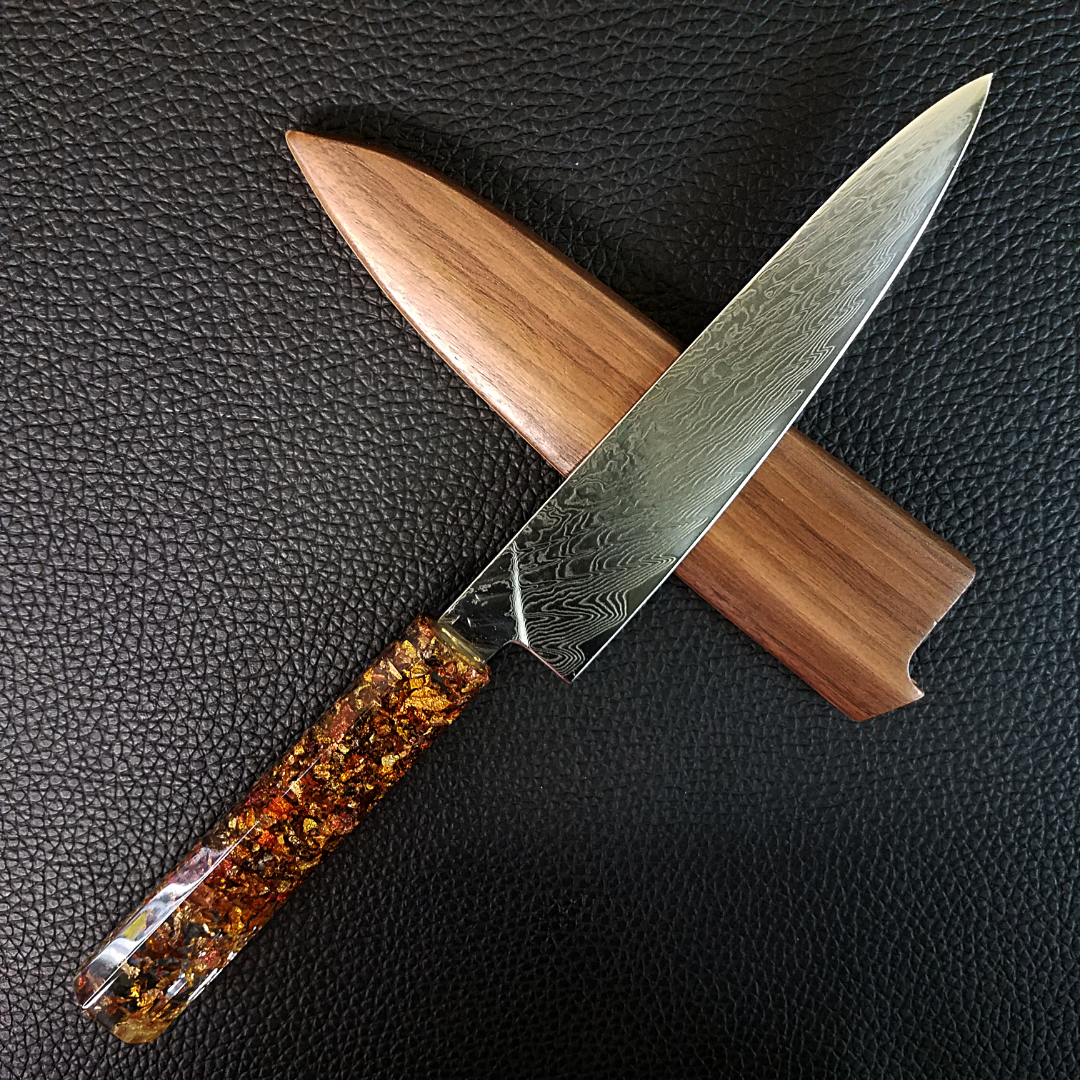 Maple Sunrays II - 6in (150mm) Damascus Petty Culinary Knife