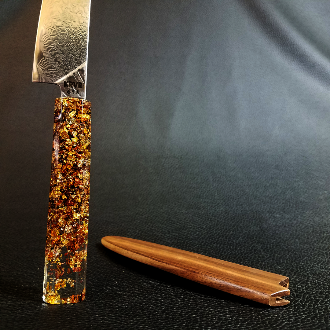 Maple Sunrays II - 6in (150mm) Damascus Petty Culinary Knife