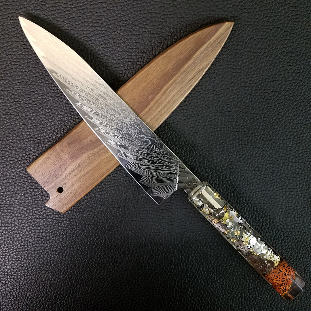 9th Life - 210mm (8.25in) Damascus Gyuto Chef Knife