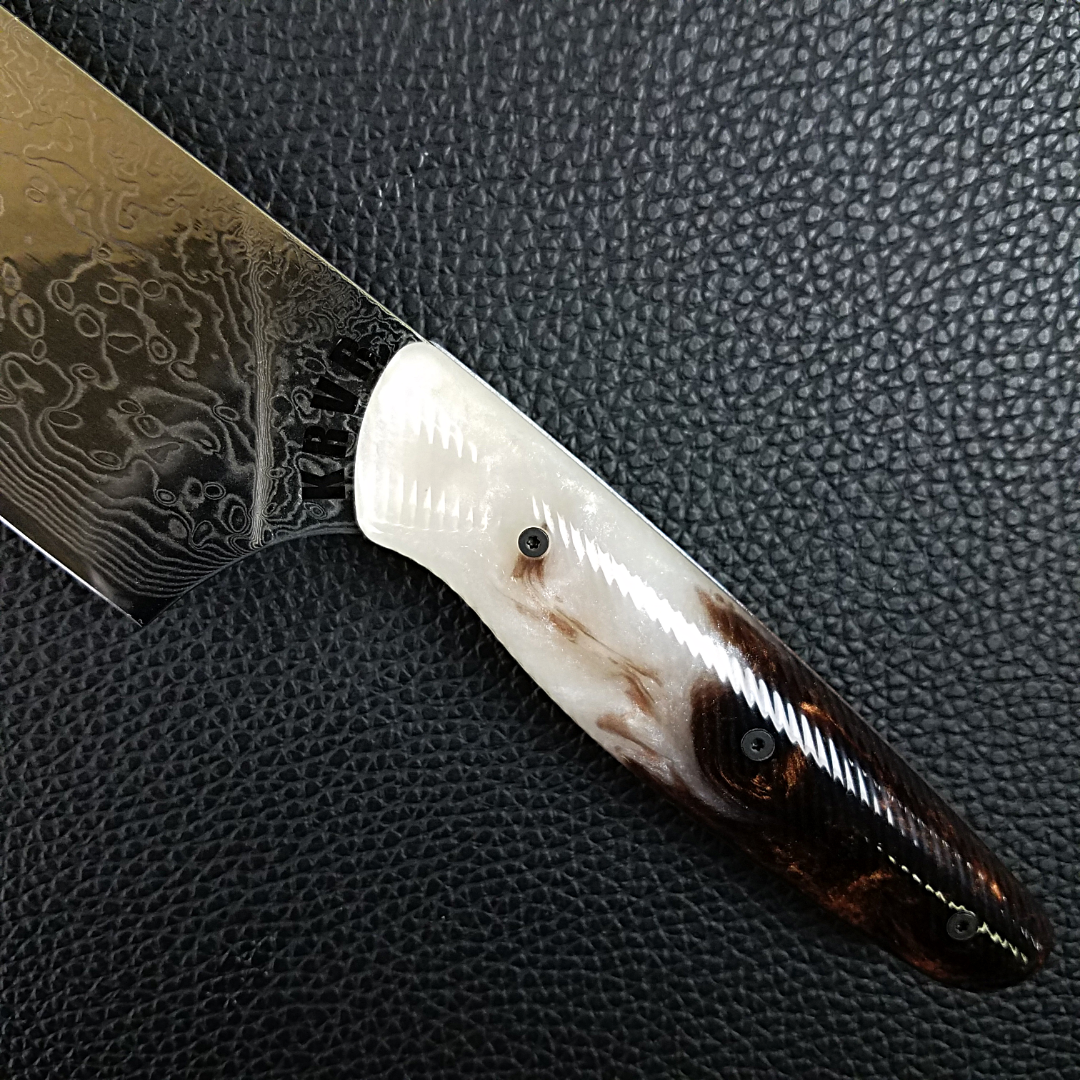 Tiramisu - 10in (254mm) Damascus Gyuto - Raindrop - Wavy Handle