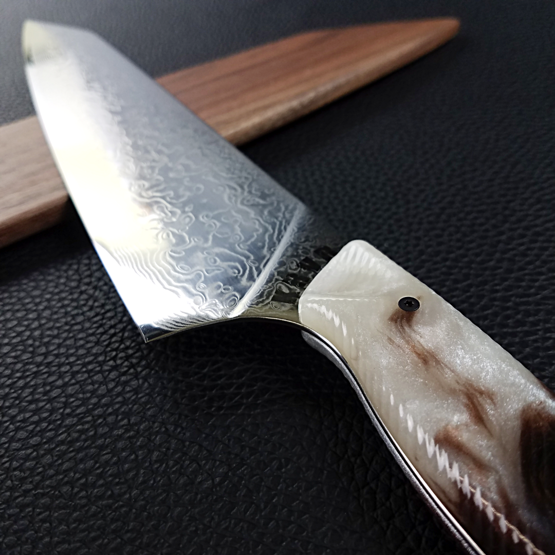 Tiramisu - 10in (254mm) Damascus Gyuto - Raindrop - Wavy Handle