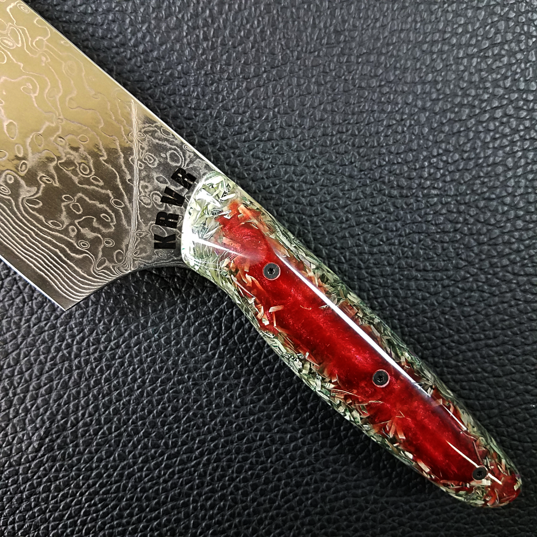 Blood Money - 10in (254mm) Damascus Gyuto - Raindrop - Smooth Handle