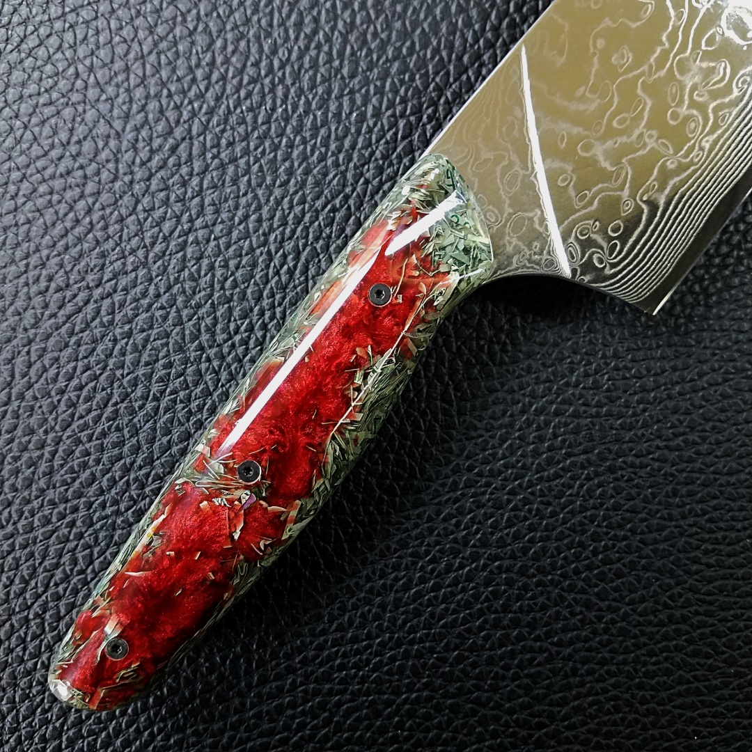 Blood Money - 10in (254mm) Damascus Gyuto - Raindrop - Smooth Handle