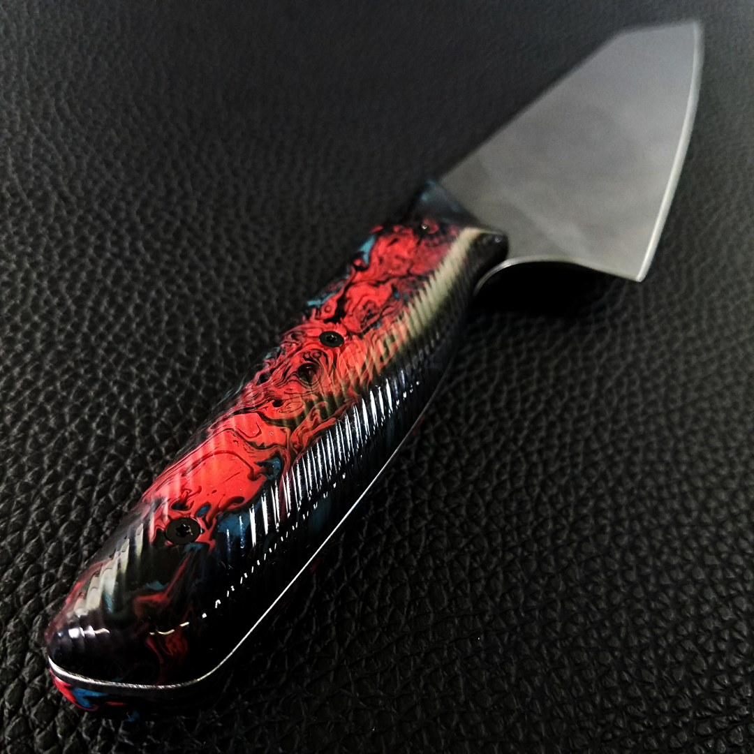 Hemorrhage - 8in (203mm) Gyuto Chef Knife S35VN Stainless Steel - Wavy Handle