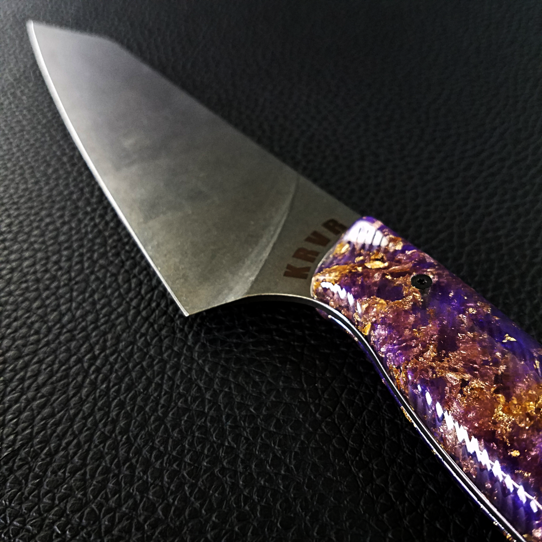 Purple Reign - 8in (203mm) Gyuto Chef Knife S35VN Stainless Steel - Wavy Handle