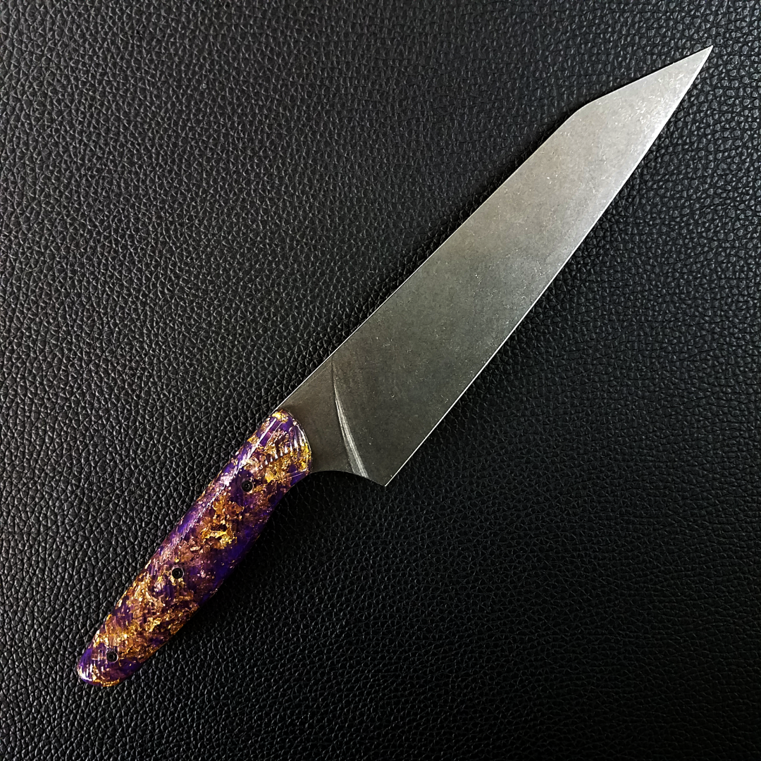 Purple Reign - 8in (203mm) Gyuto Chef Knife S35VN Stainless Steel - Wavy Handle
