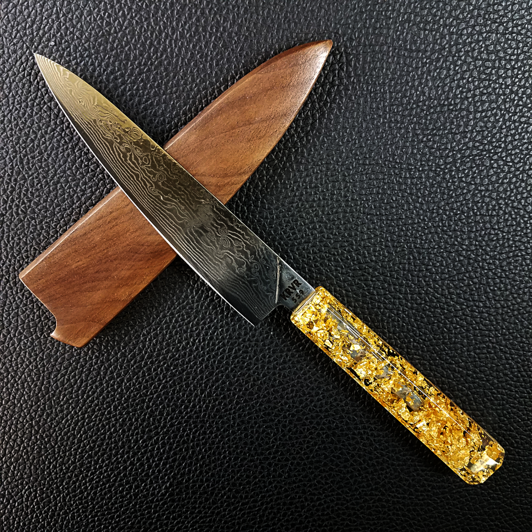 Golden Drop II - 6in (150mm) Damascus Petty Culinary Knife