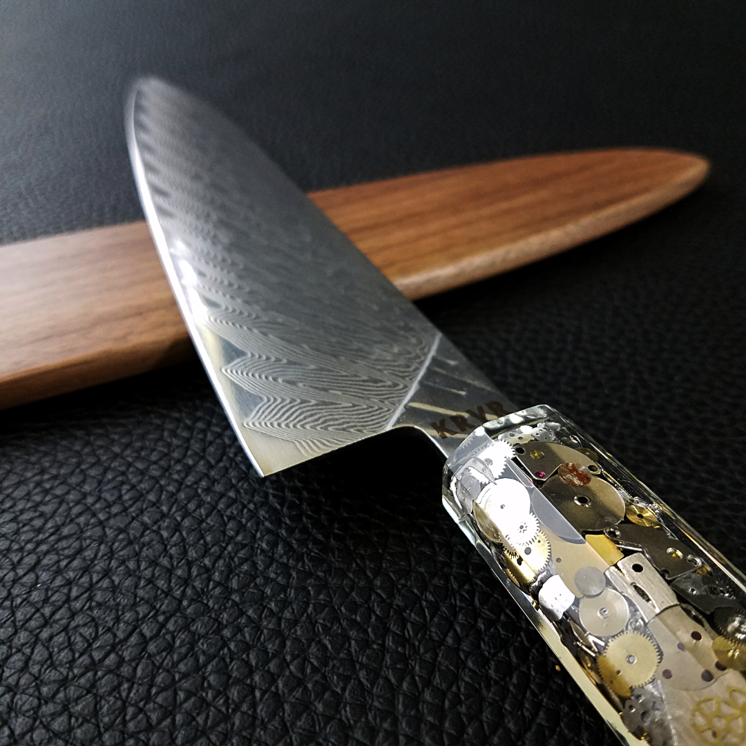 Father Time [Blue] - 210mm (8.25in) Damascus Gyuto Chef Knife