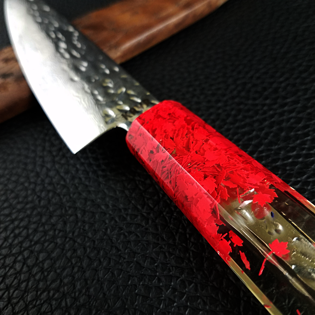 Red Autumn - 6in (150mm) Damascus Petty Culinary Knife