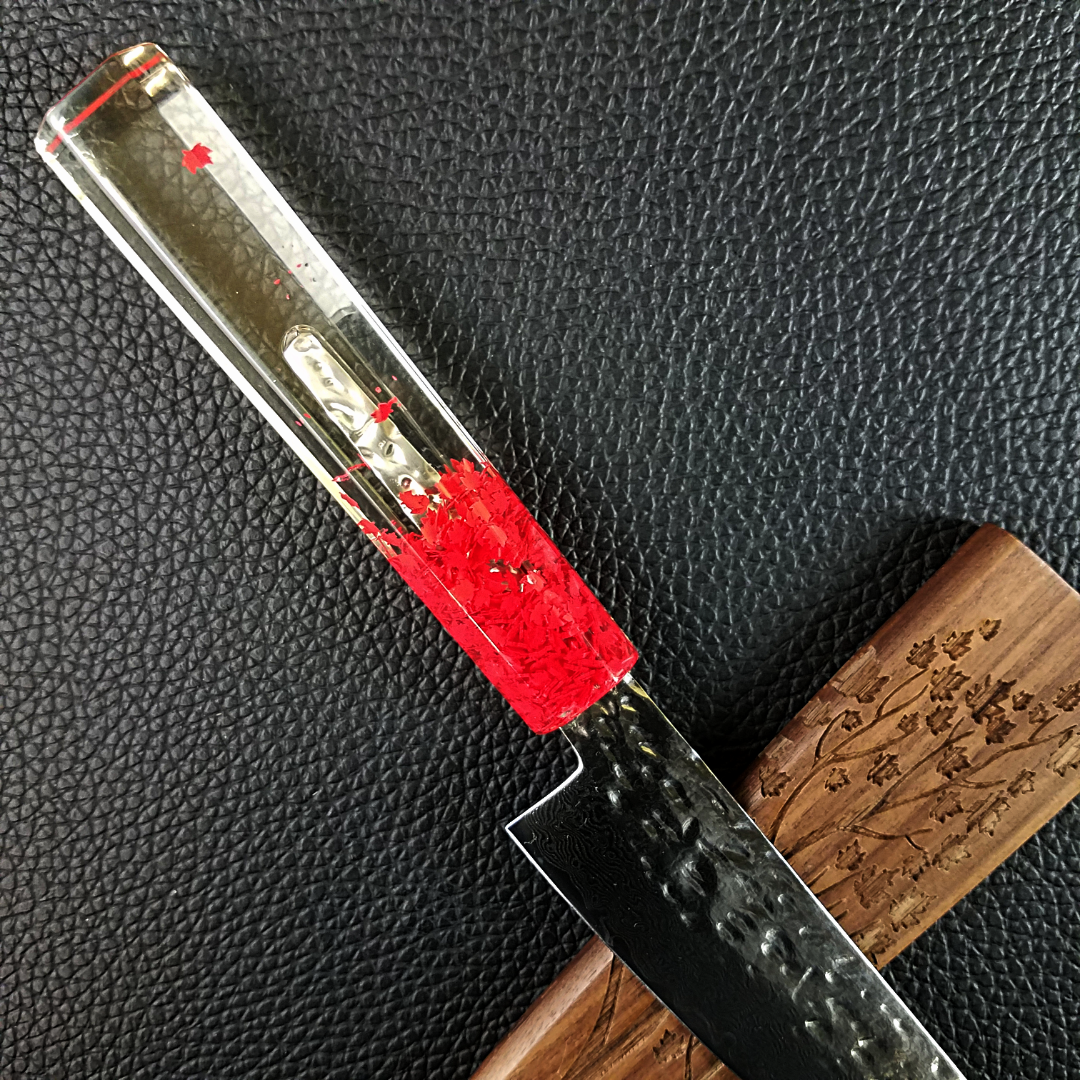 Red Autumn - 6in (150mm) Damascus Petty Culinary Knife
