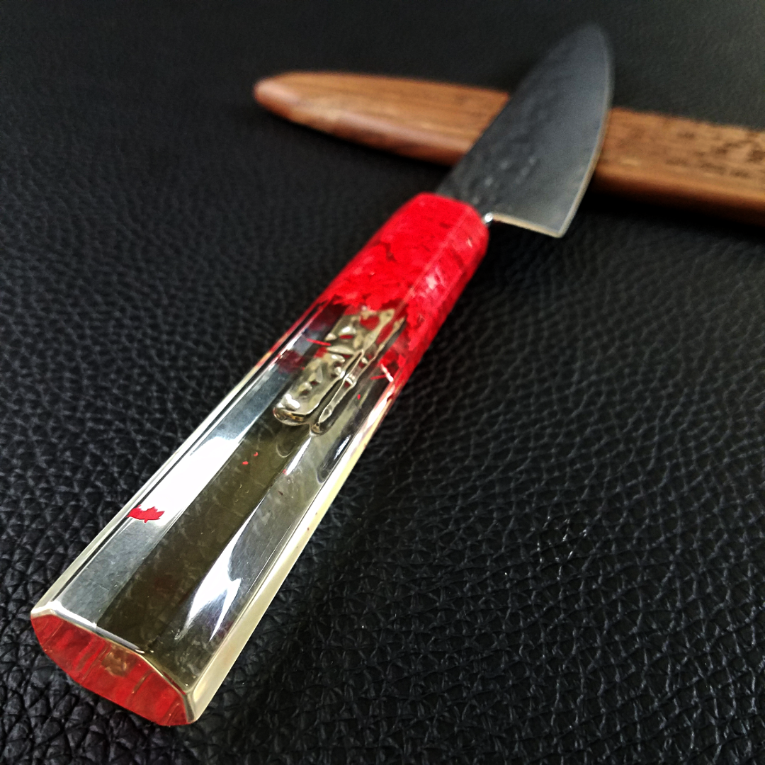 Red Autumn - 6in (150mm) Damascus Petty Culinary Knife