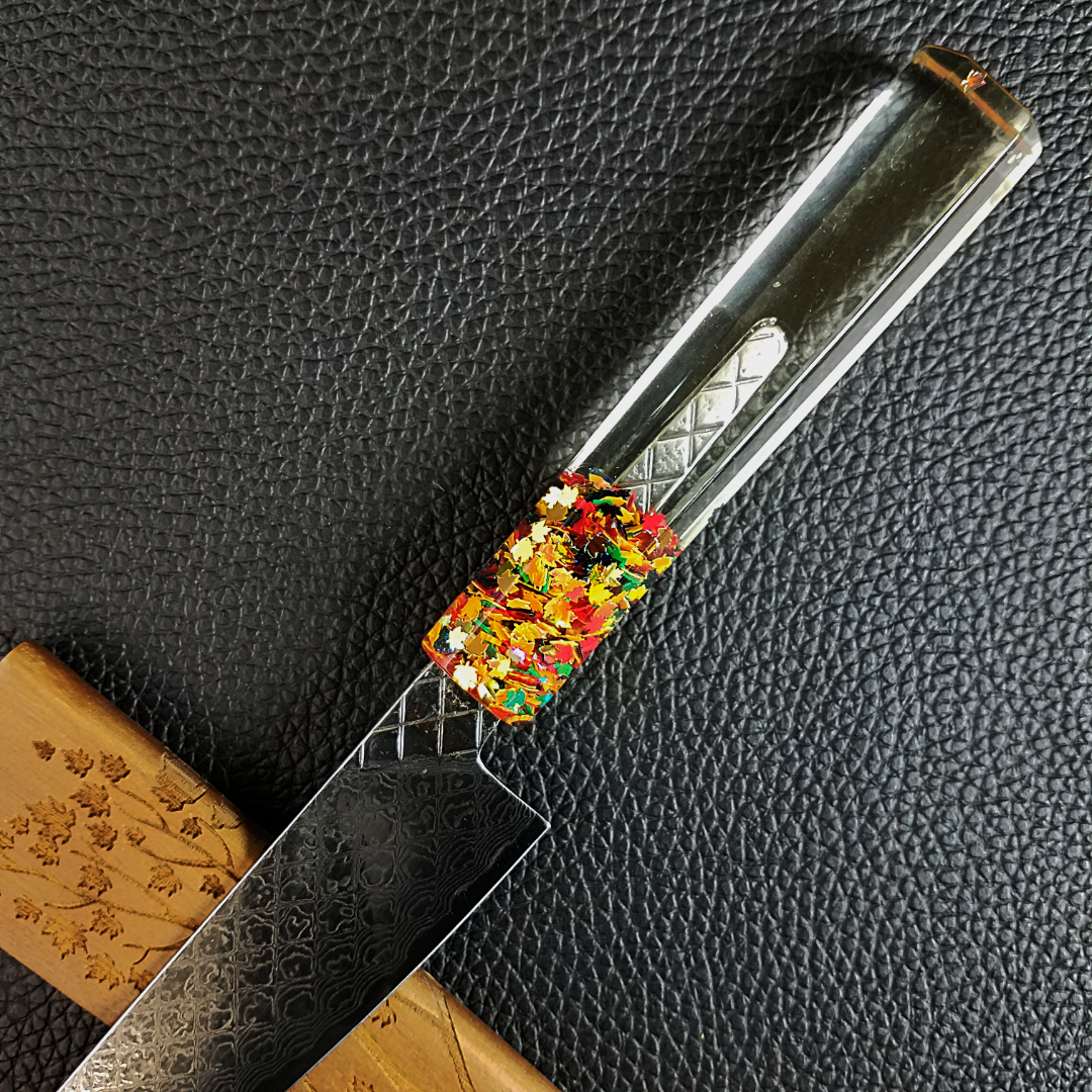 Polychrome Maple - 6in (150mm) Damascus Petty Culinary Knife