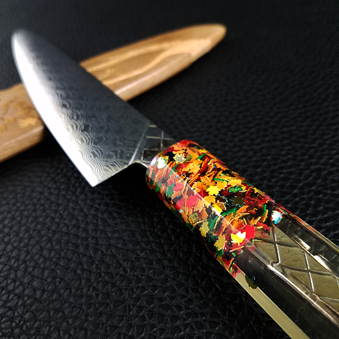 Polychrome Maple - 6in (150mm) Damascus Petty Culinary Knife