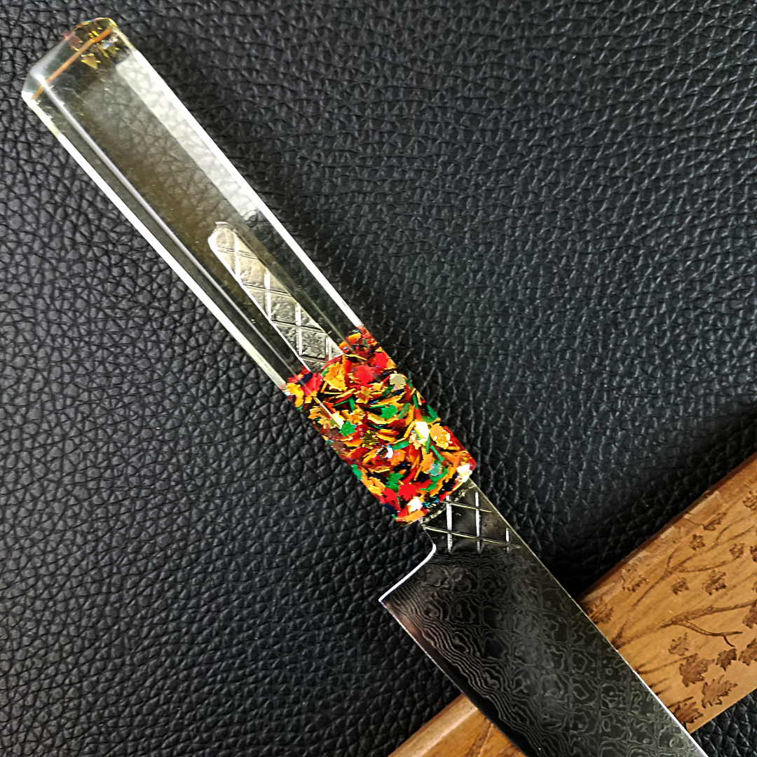 Polychrome Maple - 6in (150mm) Damascus Petty Culinary Knife